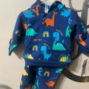 Little Rebels Baby Boy Dino 2 piece Set Hoodie Pants 6-9 months